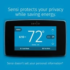 Emerson Sensi Touch 7-day Programmable Wi-Fi Smart Thermostat With Touchscreen Color Display, C-wire Required - Black 22 Emerson Sensi Touch 7-day Programmable Wi-Fi Smart Thermostat With Touchscreen Color Display, C-wire Required - Black -Fire Place Store black emerson programmable thermostats st75 c3 1000