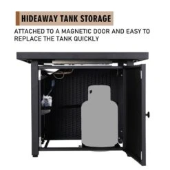 CLIHOME 30 In. W X 25 In. H All Iron Square Gas Firepit With Lave Rocks 10 CLIHOME 30 In. W X 25 In. H All Iron Square Gas Firepit With Lave Rocks -Fire Place Store black fire pit kits cl 50 4f 1000