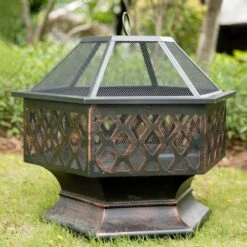 24 In. X 24 In. Hexagon Iron Coal Fire Pit 13 24 In. X 24 In. Hexagon Iron Coal Fire Pit -Fire Place Store black fire pit kits wyb219 fp5 fa 1000