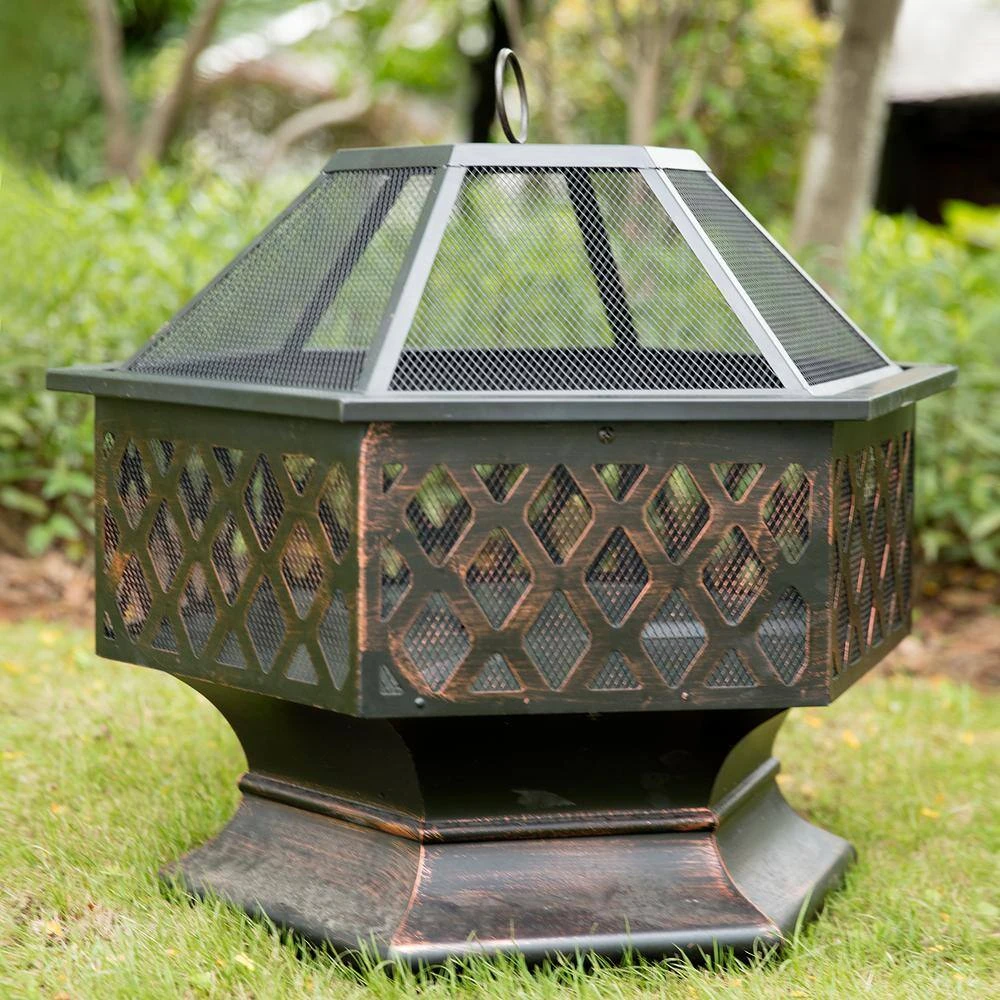 24 In. X 24 In. Hexagon Iron Coal Fire Pit 6 24 In. X 24 In. Hexagon Iron Coal Fire Pit - Image 6