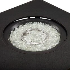 Dalton 42 In. X 24.5 In. Square Aluminum LPG/NG Fire Pit Kit In Antique Bronze -Fire Place Store black fire sense fire pit kits 63224 1f 1000