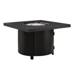 Dalton 42 In. X 24.5 In. Square Aluminum LPG/NG Fire Pit Kit In Antique Bronze