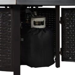 Dalton 42 In. X 24.5 In. Square Aluminum LPG/NG Fire Pit Kit In Antique Bronze -Fire Place Store black fire sense fire pit kits 63224 76 1000