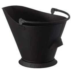Indoor And Outdoor Black Iron Ash Bucket Use For Fire Pit, Wood Burning Stove, Grill