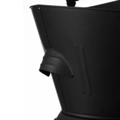 Indoor And Outdoor Black Iron Ash Bucket Use For Fire Pit, Wood Burning Stove, Grill -Fire Place Store black gardenised ash buckets qi004555 76 1000