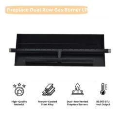 18 In. X 6 In. Outdoor Rectangular Carbon Steel Drop In Fire Pit Pan For Natural Gas And Liquid Propane -Fire Place Store black garvee fire pit covers and accessories hdtpho 14ht07i2 4f 1000