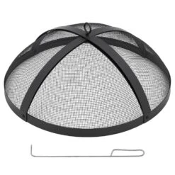 30 In. Outdoor Round Carbon Steel Mesh Fire Pit Spark Screen Cover