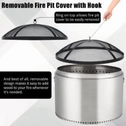 30 In. Outdoor Round Carbon Steel Mesh Fire Pit Spark Screen Cover With Poker 9 30 In. Outdoor Round Carbon Steel Mesh Fire Pit Spark Screen Cover With Poker -Fire Place Store black garvee fire pit covers and accessories hdtpho 1670rqzk 4f 1000