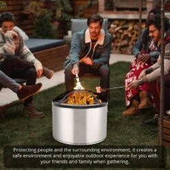 36 In. Outdoor Round Carbon Steel Mesh Fire Pit Spark Screen Cover With Poker -Fire Place Store black garvee fire pit covers and accessories hdtpho 1670zj4i 44 1000