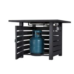 CLIHOME 32 In. Patio Black Square Outdoor Gas Fire Pit With Waterproof Cover, Suitable For The Garden Or Balcony -Fire Place Store black gas fire pits cl bn3610 44 1000