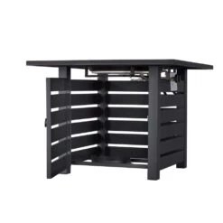 CLIHOME 32 In. Patio Black Square Outdoor Gas Fire Pit With Waterproof Cover, Suitable For The Garden Or Balcony -Fire Place Store black gas fire pits cl bn3610 fa 1000