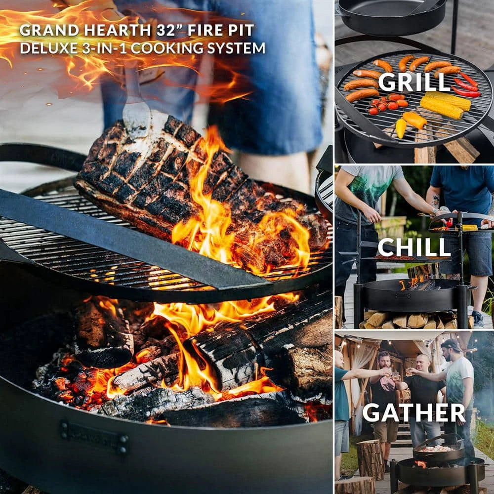 Montana X 32 In. Deluxe 3-in-1 Fire Pit 2 Montana X 32 In. Deluxe 3-in-1 Fire Pit - Image 2