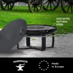 Viking 32 In. Fire Pit With Grill Plate And Cover Lid -Fire Place Store black good directions wood burning fire pits 111262gc 44 1000