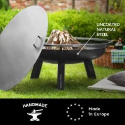 Porto 32 In. Fire Pit With Cover Lid -Fire Place Store black good directions wood burning fire pits 111267c fa 1000