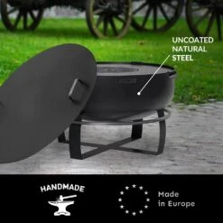 Viking 32 In. XXL Fire Pit With Cover Lid -Fire Place Store black good directions wood burning fire pits 111562c fa 1000