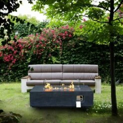 52.00 In. W X 14.00 In. H Concrete Square Propane Gas Fire Pit Table In Dark Grey -Fire Place Store black grey staykiwi gas fire pits skczyfp02dg 31 1000