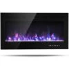 36 In. Electric Fireplace Recessed And Wall Mounted 750-Watt/1500-Watt With Multicolor Flame