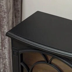 HOMCOM 15.25 In. Freestanding Electric Fireplace Stove With Overheat Protection 750W/1500W In Black -Fire Place Store black homcom freestanding electric fireplaces 820 215v82bk 77 1000