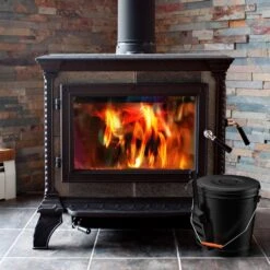 4.75 Gal. Ash Bucket With Lid And Shovel -Fire Place Store black home complete ash buckets hw1500230 31 1000