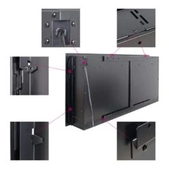 42 In. Freestanding Electric Fireplace In Black With Remote And Multi-Color Flame, Convertible To Wall-Mount Or Recessed -Fire Place Store black hooure freestanding electric fireplaces kmbl10 4f 1000