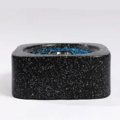 16.30 In. W X 6.90 In. H Concrete Square Gel Fuel Tabletop Fire Pit In Black -Fire Place Store black jimsmaison gas fire pits jmaohfp07b 44 1000