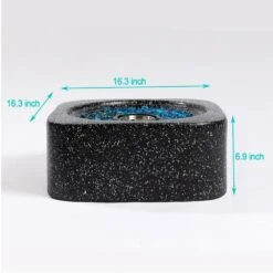 16.30 In. W X 6.90 In. H Concrete Square Gel Fuel Tabletop Fire Pit In Black -Fire Place Store black jimsmaison gas fire pits jmaohfp07b 76 1000