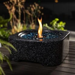 16.30 In. W X 6.90 In. H Concrete Square Gel Fuel Tabletop Fire Pit In Black -Fire Place Store black jimsmaison gas fire pits jmaohfp07b c3 1000