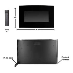 36 In. Wall Mount Electric Fireplace In Black -Fire Place Store black joyesery wall mounted electric fireplaces j efw tj36a 4f 1000