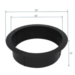 36 In. W X 10 In. H Round Steel Wood Black Fire Pit -Fire Place Store black karl home fire pit kits 782981815827 44 1000