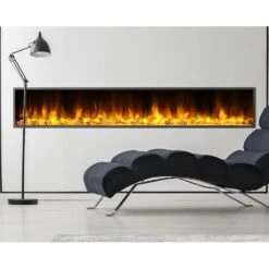 80 In. Harmony Built-in LED Electric Fireplace In Black Trim