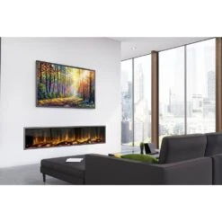 80 In. Harmony Built-in LED Electric Fireplace In Black Trim -Fire Place Store black matt dynasty fireplaces wall mounted electric fireplaces dy bef80 fa 1000