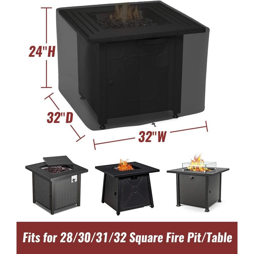 28-30 Inch Fire Pit Cover For Propane Fire Pit Table, 600D Waterproof Cover Fits 28-30 Inch Fire Pit Weather Resistant 7 28-30 Inch Fire Pit Cover For Propane Fire Pit Table, 600D Waterproof Cover Fits 28-30 Inch Fire Pit Weather Resistant - Image 7