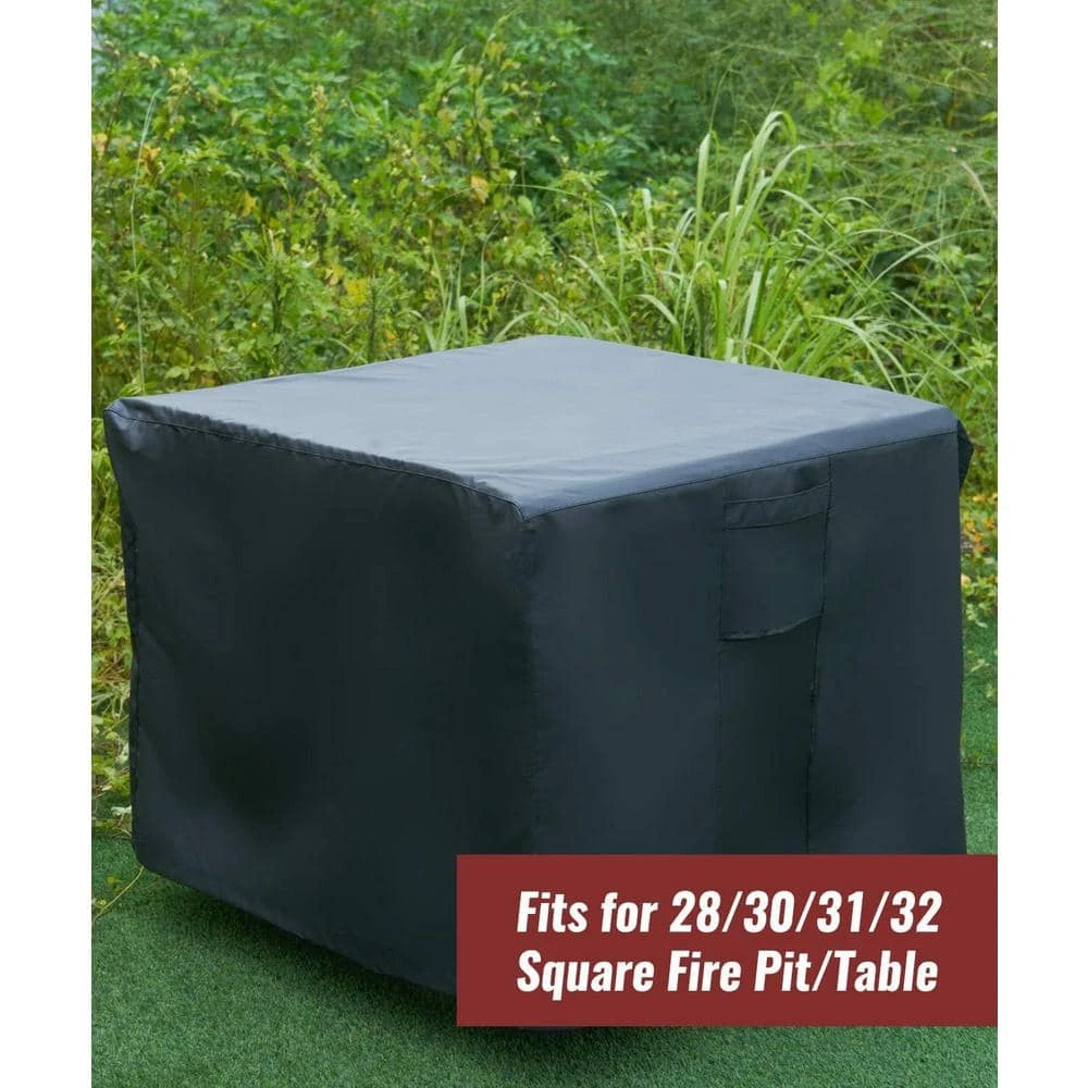 28-30 Inch Fire Pit Cover For Propane Fire Pit Table, 600D Waterproof Cover Fits 28-30 Inch Fire Pit Weather Resistant 2 28-30 Inch Fire Pit Cover For Propane Fire Pit Table, 600D Waterproof Cover Fits 28-30 Inch Fire Pit Weather Resistant - Image 2