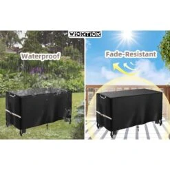 Rectangular Gas Fire Pit Table Cover Waterproof 600D Heavy Duty Fire Table For 40 In. X 44 In. Patio Propane Tables -Fire Place Store black misopily fire pit covers and accessories sa04 528b056 1f 1000