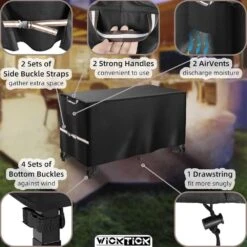 Rectangular Gas Fire Pit Table Cover Waterproof 600D Heavy Duty Fire For 45 In. X 48 In. Patio Propane Black Windproof 7 Rectangular Gas Fire Pit Table Cover Waterproof 600D Heavy Duty Fire For 45 In. X 48 In. Patio Propane Black Windproof -Fire Place Store black misopily fire pit covers and accessories sa04 528b057 4f 1000