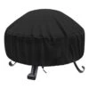 Fire Pit Cover Round Heavy Duty Oxford Fabric 44 In. Waterproof Bowl With Stapes Full Coverage For Outdoor Fireplace