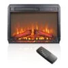24 In. Wall Mount Electric Fireplace Insert In Black With Tempered Glass, Remote Control, Timer