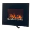 26 In. Glass Panel Wall Mount Electric Fireplace And Remote In Black