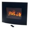 25 In. Curved Glass Electric Fireplace Wall Mount And Remote In Black