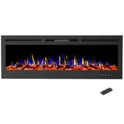 72 In. Electric Fireplace- Wall Mount Or Recessed -Fire Place Store black northwest wall mounted electric fireplaces 80 effv 7 1d 1000