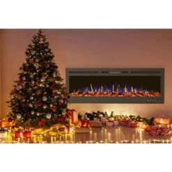 72 In. Electric Fireplace- Wall Mount Or Recessed -Fire Place Store black northwest wall mounted electric fireplaces 80 effv 7 31 1000