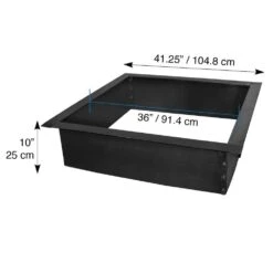 36 In. X 10 In. Square Steel Wood Fire Pit Ring In Black Porcelain Coated Finish -Fire Place Store black porcelain coated blue sky outdoor living fire pit covers and accessories pcff3636 1d 1000