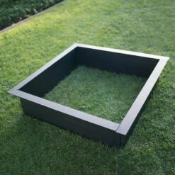 36 In. X 10 In. Square Steel Wood Fire Pit Ring In Black Porcelain Coated Finish -Fire Place Store black porcelain coated blue sky outdoor living fire pit covers and accessories pcff3636 66 1000