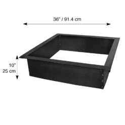 Heavy-Duty 36 In. X 10 In. Square Steel Wood Fire Pit Ring with 2.7 Mm Steel -Fire Place Store black powder coated blue sky outdoor living fire pit covers and accessories ff3636 1d 1000