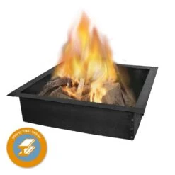 Heavy-Duty 36 In. X 10 In. Square Steel Wood Fire Pit Ring with 2.7 Mm Steel -Fire Place Store black powder coated blue sky outdoor living fire pit covers and accessories ff3636 40 1000