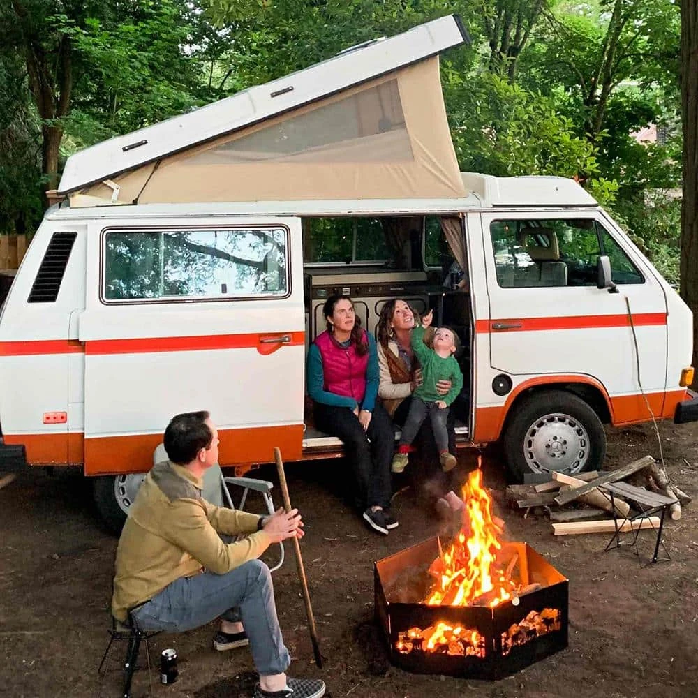 The Zion 36 In. X 12 In. Hexagon Steel Portable Folding Wood Fire Pit Ring With Carrying Bag - Northern Woods 10 The Zion 36 In. X 12 In. Hexagon Steel Portable Folding Wood Fire Pit Ring With Carrying Bag - Northern Woods - Image 10