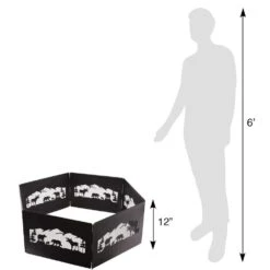 The Zion 36 In. X 12 In. Hexagon Steel Portable Folding Wood Fire Pit Ring With Carrying Bag - Northern Woods 18 The Zion 36 In. X 12 In. Hexagon Steel Portable Folding Wood Fire Pit Ring With Carrying Bag - Northern Woods -Fire Place Store black powder coated blue sky outdoor living fire pit covers and accessories ffr3612nw 66 1000