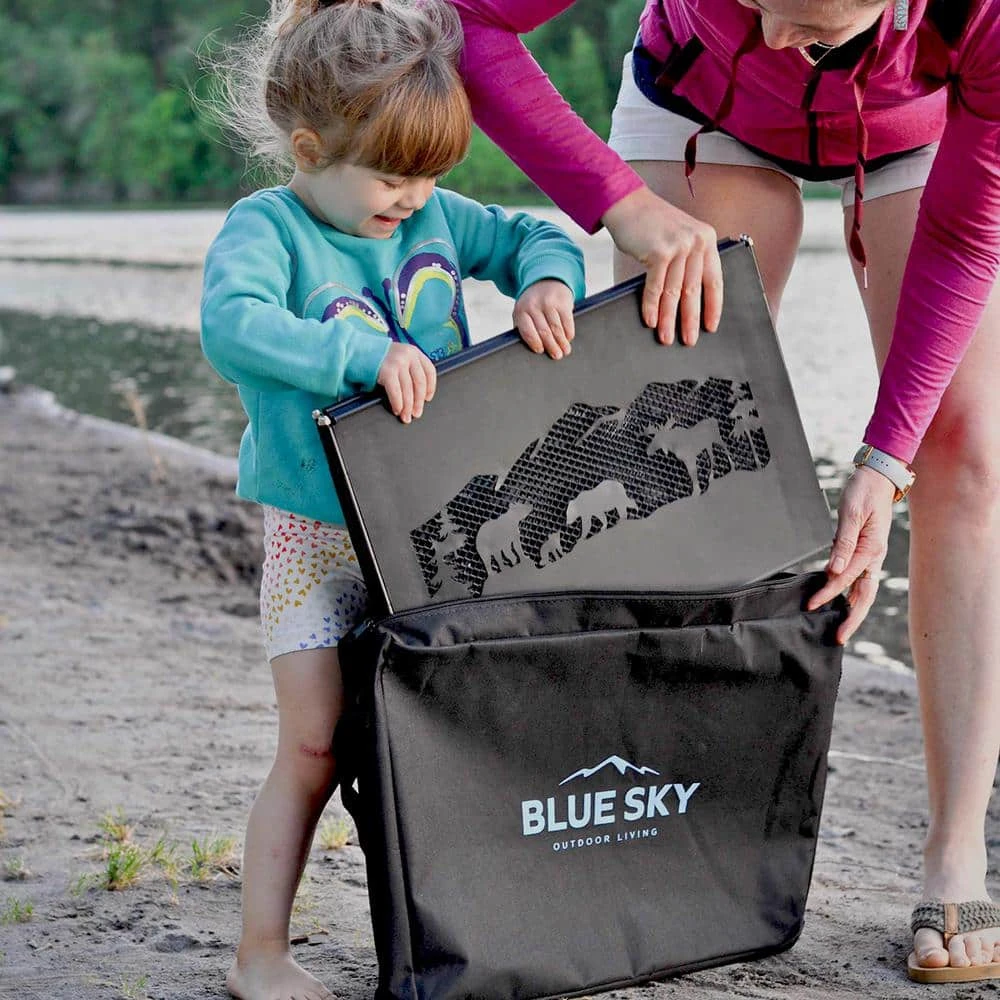 The Zion 36 In. X 12 In. Hexagon Steel Portable Folding Wood Fire Pit Ring With Carrying Bag - Northern Woods 12 The Zion 36 In. X 12 In. Hexagon Steel Portable Folding Wood Fire Pit Ring With Carrying Bag - Northern Woods - Image 12