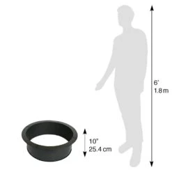 Heavy-Duty 28 In. X 10 In. Round Steel Wood Fire Pit Ring with 2.7 Mm Steel -Fire Place Store black powder coated blue sky outdoor living wood burning fire pits fr28 a0 1000