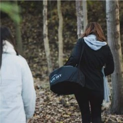 The Ridge 15.7 In. X 12.5 In. Round Steel Wood Pellet Portable Patio Fire Pit With Spark Screen, Lift And Carrying Bag -Fire Place Store black powder coated blue sky outdoor living wood burning fire pits pfp1513 c 44 1000